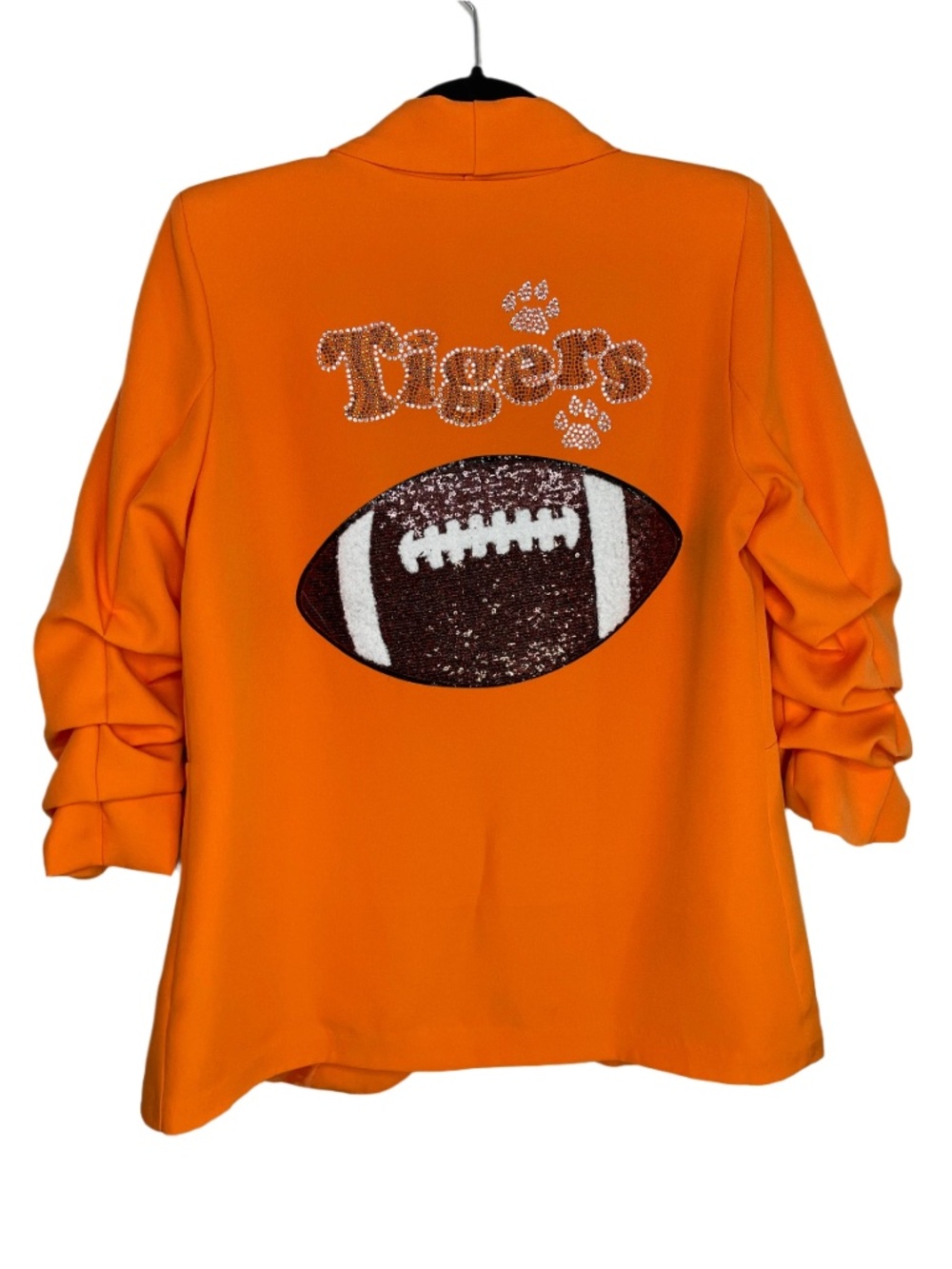 Tigers Football Ruched Orange Blazer